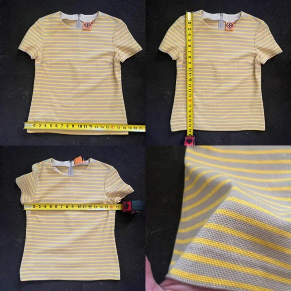 Tory Burch grey and marigold striped blouse - Picture 15 of 16